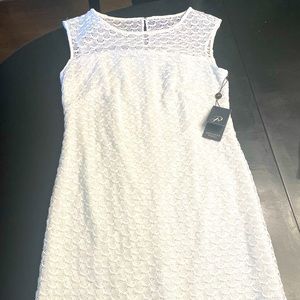 White eyelet cocktail dress - sheath